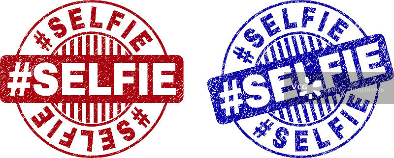 Grunge风格主题标签自拍圆形划痕水印图片素材