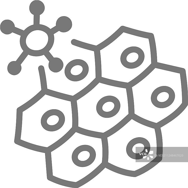 病毒攻击细胞线性图标图片素材