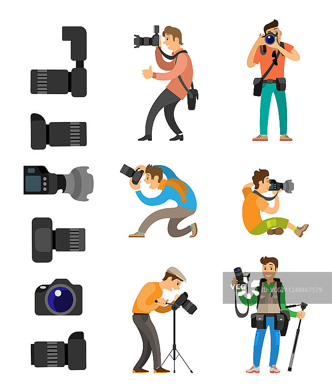 专业摄影器材闪光灯套装图片素材