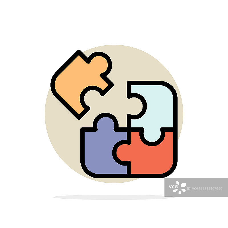 商务游戏逻辑拼图正方形抽象圆图片素材
