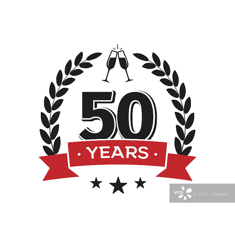 50周年复古标志模板图片素材