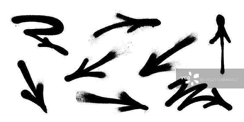 黑色喷涂箭头集合涂鸦图片素材