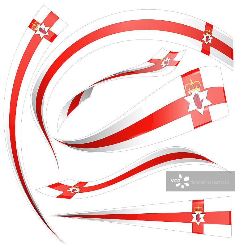 北爱尔兰旗帜元素（白色背景）图片素材