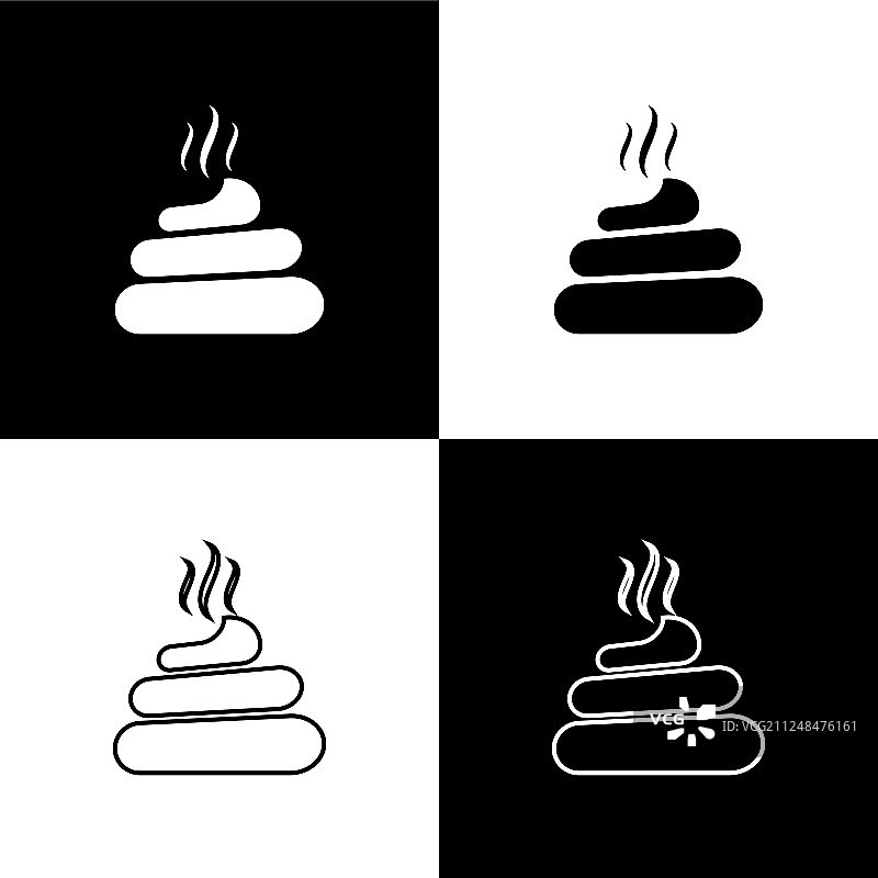 黑白色背景上的图标组合图片素材