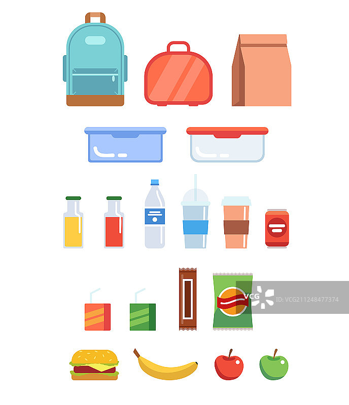 午餐盒套装 - 不同塑料材质图片素材