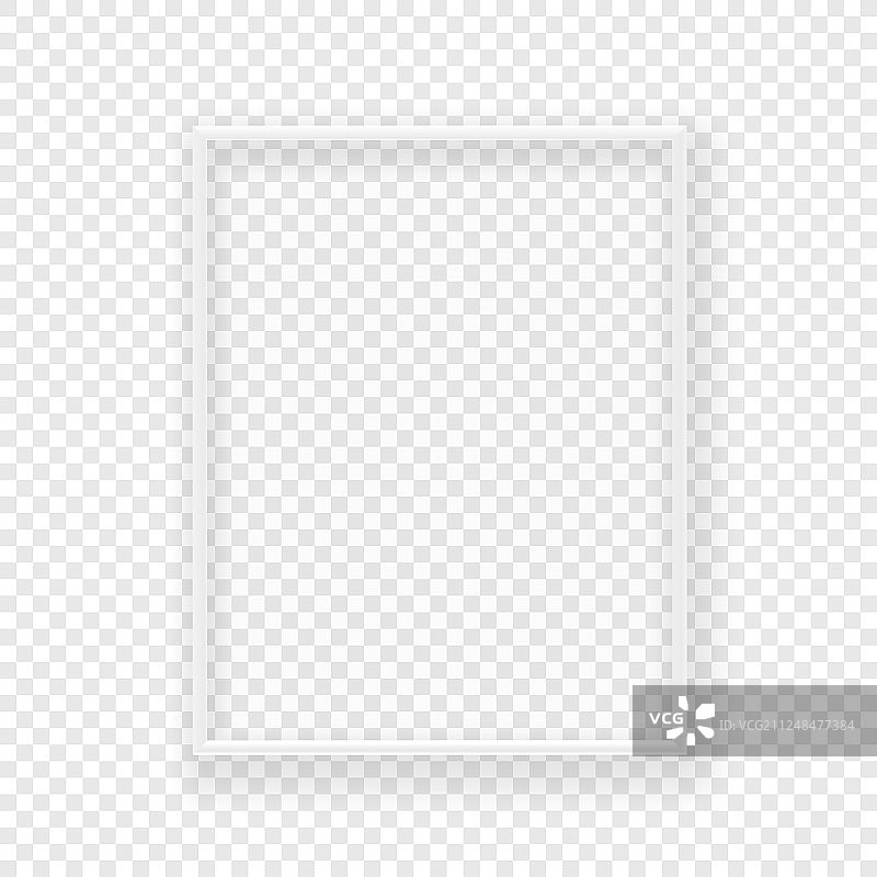 墙上逼真的白色细相框图片素材