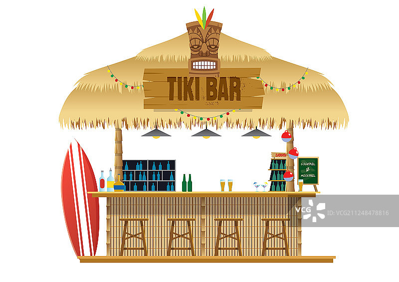 海滩上的提基酒吧图片素材