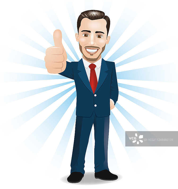 竖起大拇指的商人图片素材
