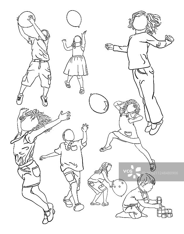 儿童线条艺术图片素材