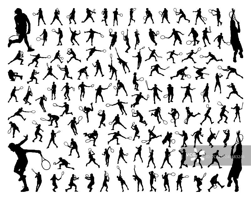 网球运动员的剪影图片素材