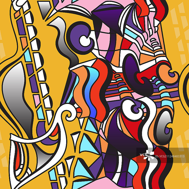 抽象艺术涂鸦街头无缝图案图片素材