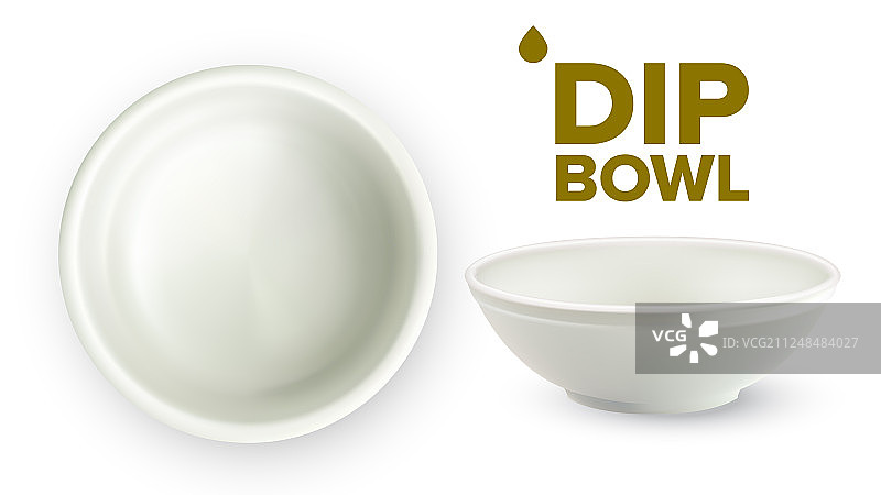 白色陶瓷蘸酱碗图片素材