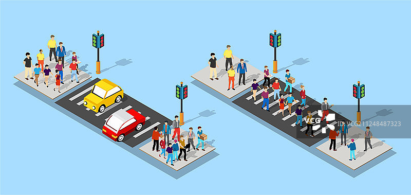 2.5D人物行走图片素材