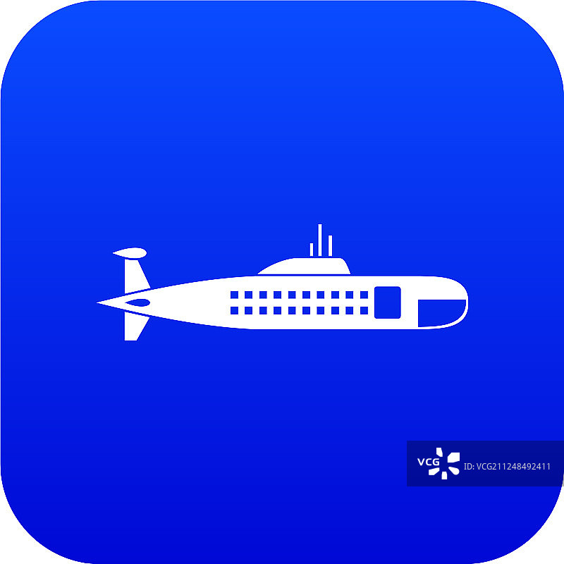 蓝色军用潜艇图标图片素材