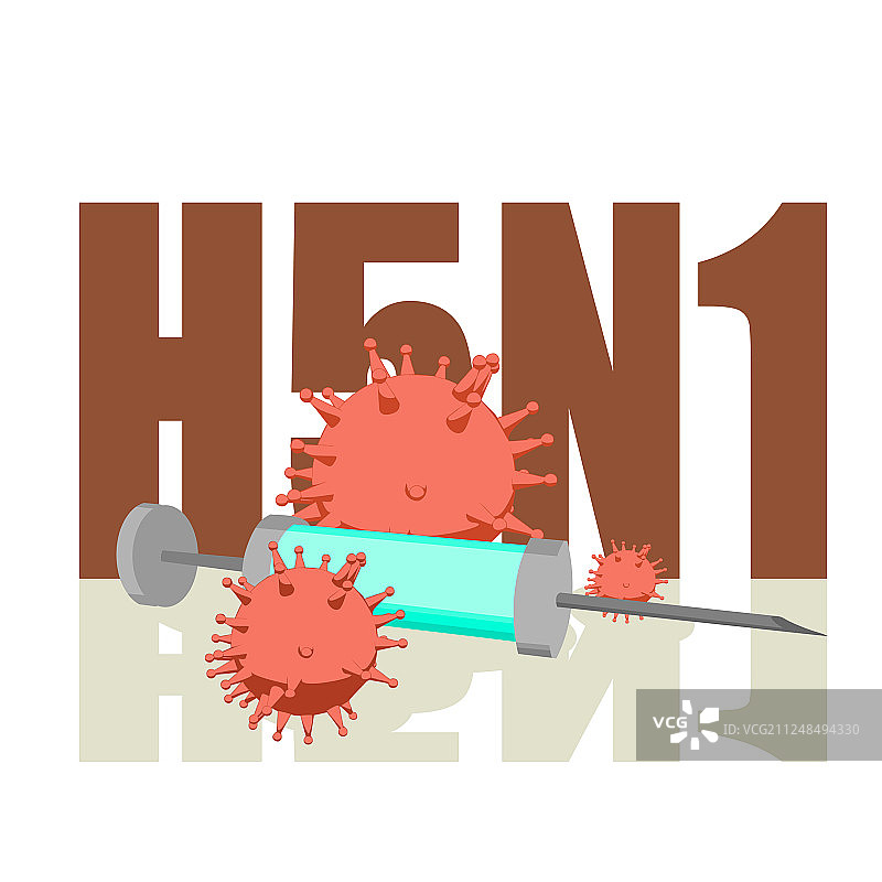 H5N1病毒与注射器图片素材