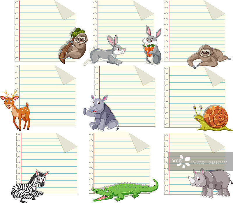 便签动物模板图片素材