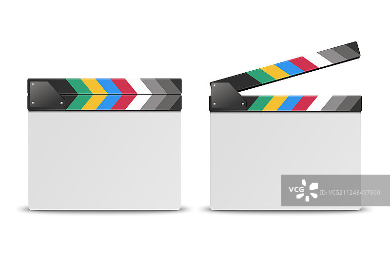 3D拟真空白闭合和打开的电影图片素材