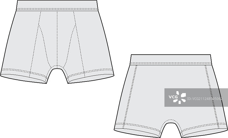 男士内衣拳击短裤技术草图图片素材