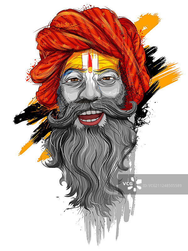 印度圣徒为盛大节日和印地语图片素材