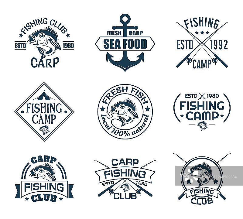 渔人俱乐部鱼类图标合集图片素材