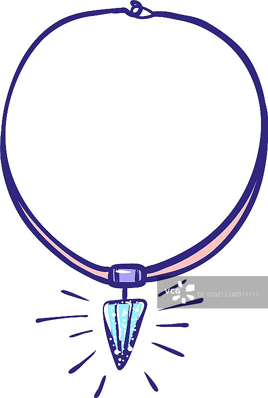 手绘风格钻石项链图标图片素材