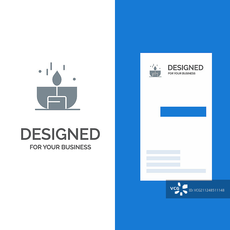 灰色光感蜡烛Logo设计图片素材