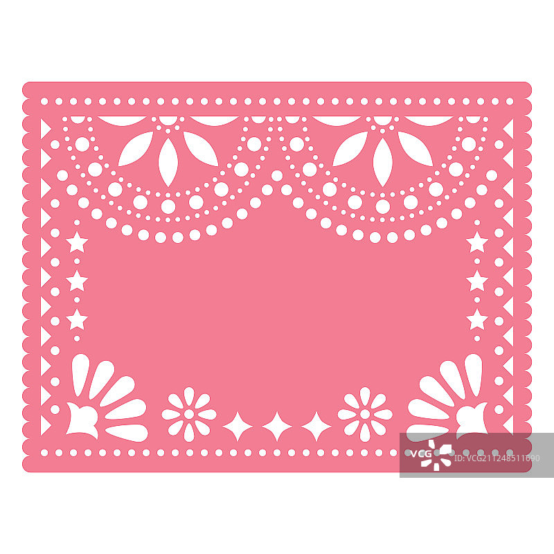 粉色镂空花卉剪纸模板设计图片素材