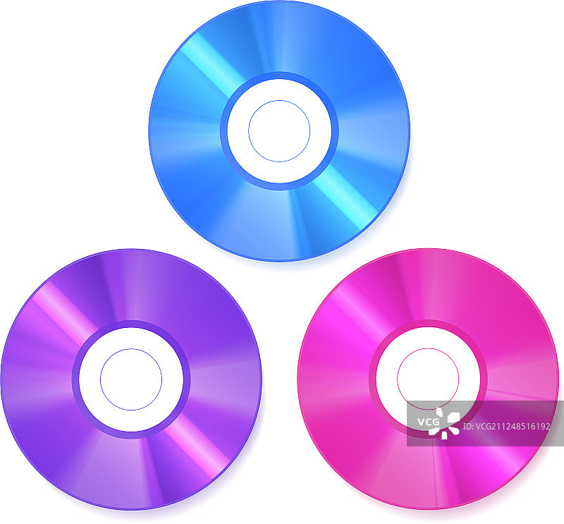 白色背景上的单色CD光盘俯视图图片素材