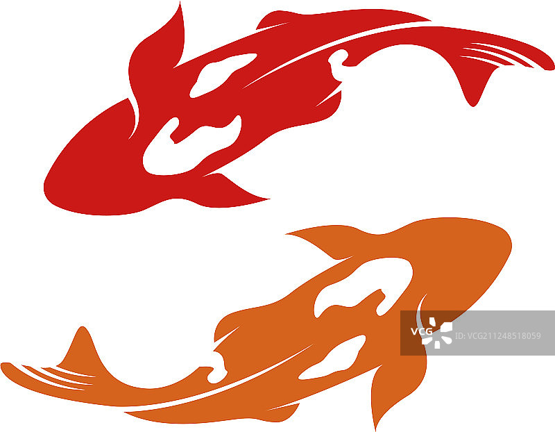 锦鲤标志和动物符号图片素材