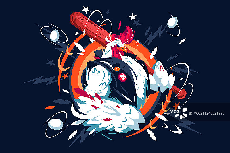 卡通酷公鸡图片素材