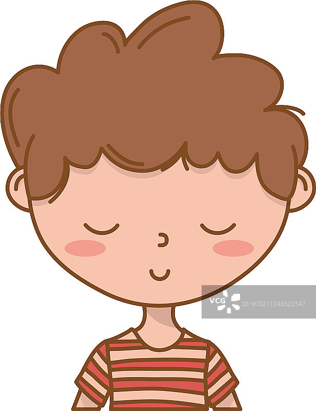 时尚卡通男孩服装肖像（已隔离）图片素材