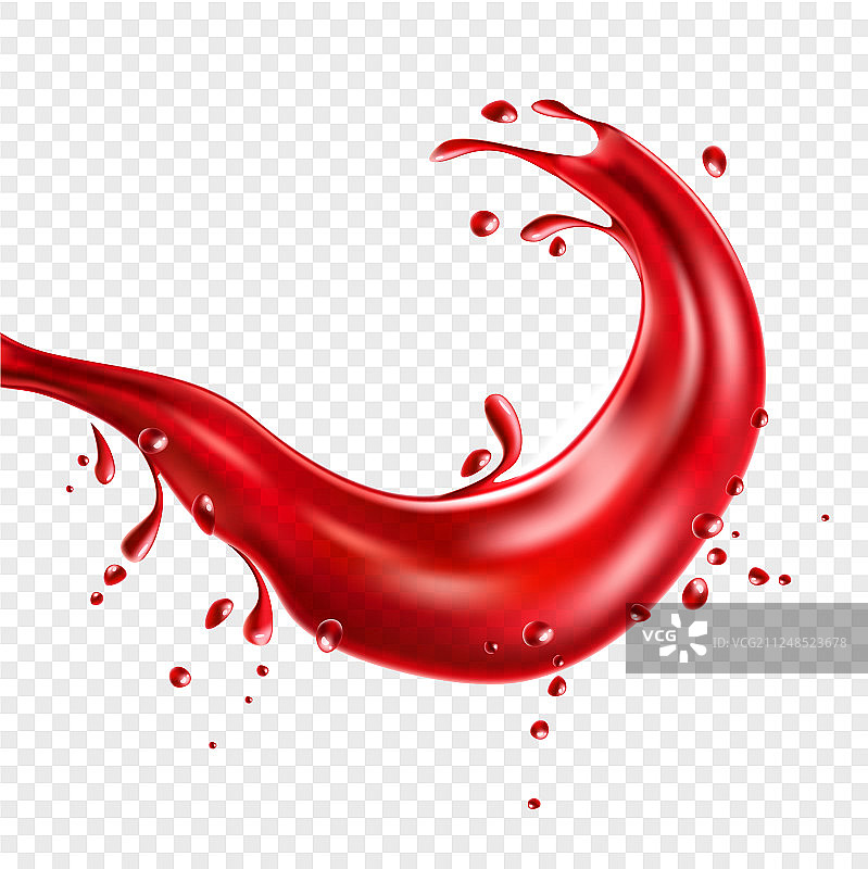 逼真的红色番茄汁飞溅图片素材