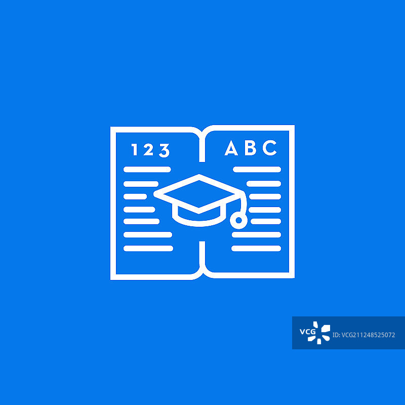 教育图标-带有教育帽的打开的书本图片素材