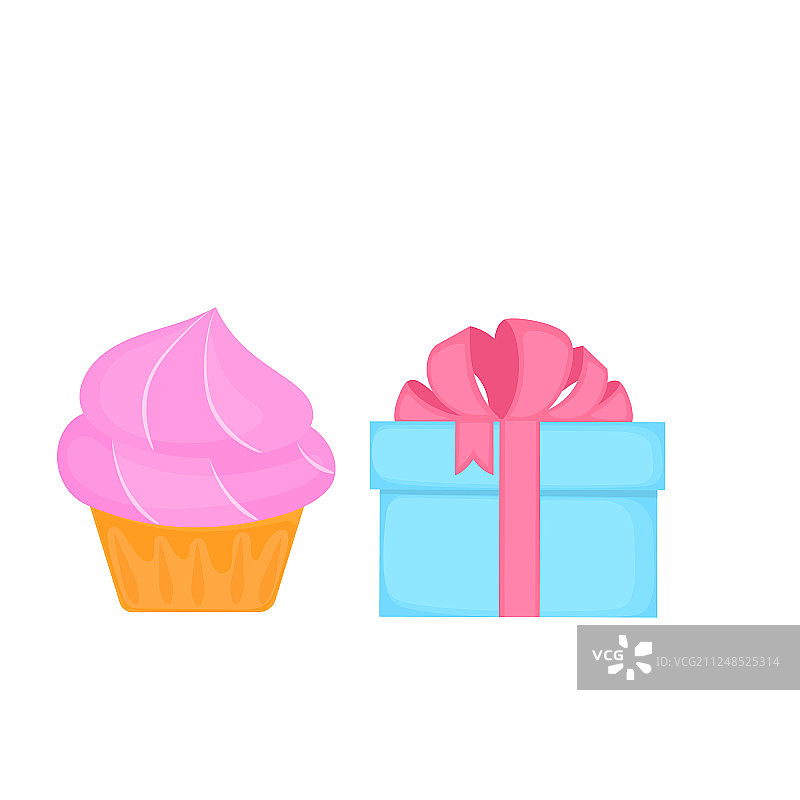 纸杯蛋糕甜点礼品盒图片素材