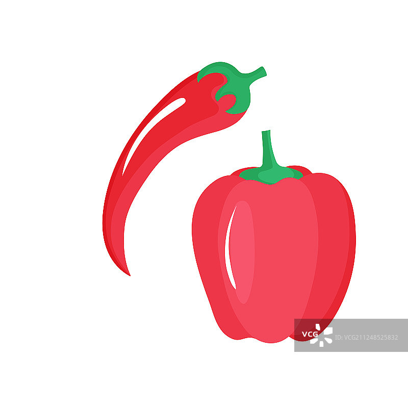 辣椒和红甜椒蔬菜图片素材