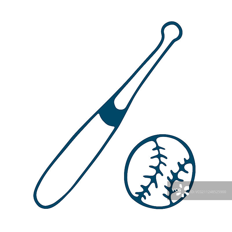 涂鸦风格棒球棒图标图片素材