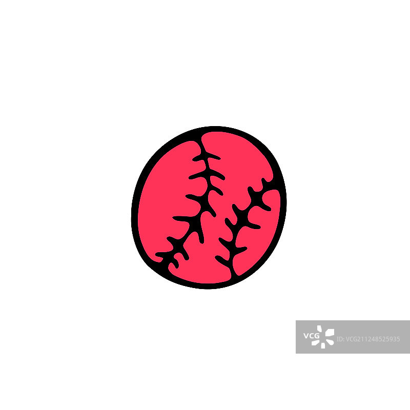 涂鸦风格棒球图标图片素材