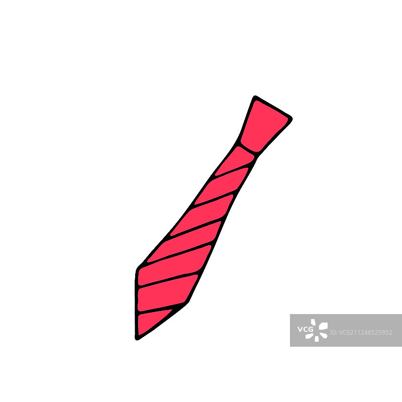 白色背景上手绘风格的领带图标图片素材