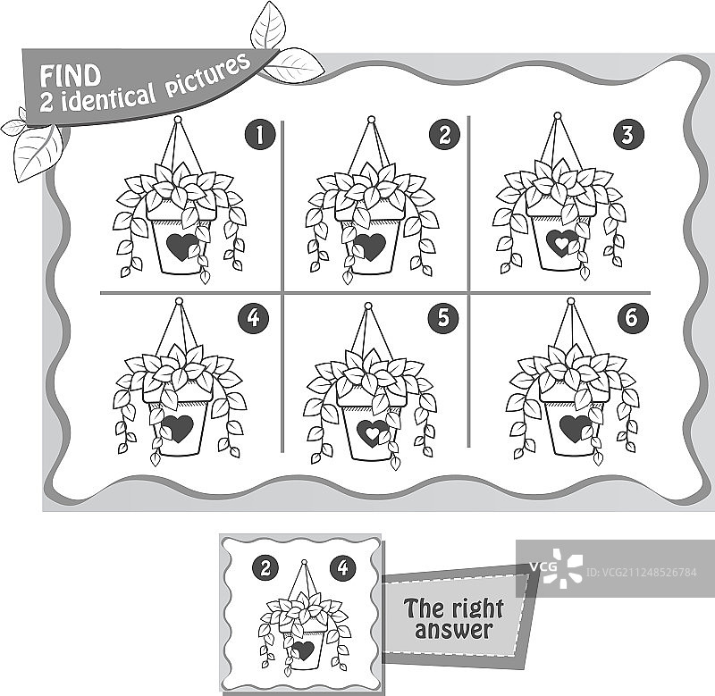 找出两盆相同的盆栽图片素材