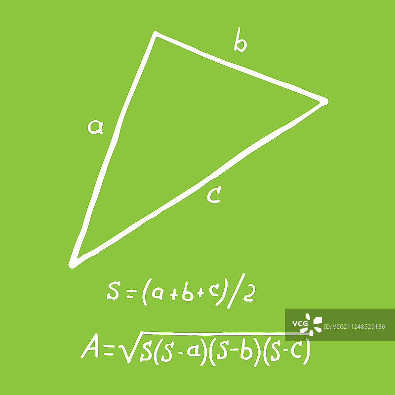 手绘三角形边长面积草图图片素材