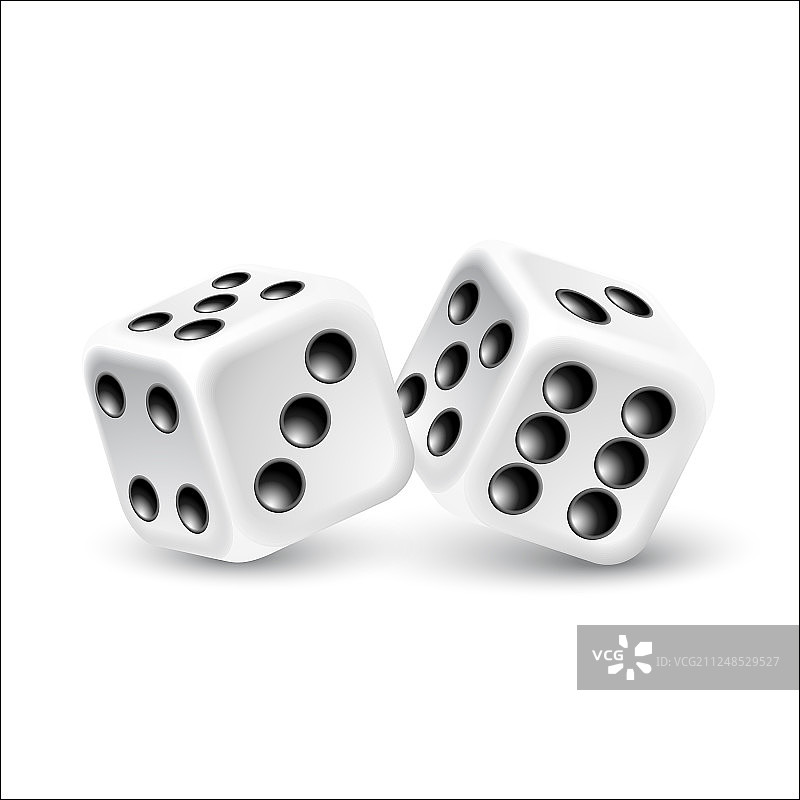 白色背景上的骰子图片素材