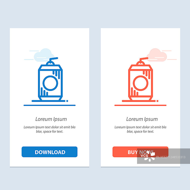 瓶装可乐饮品（美国红蓝配色）图片素材