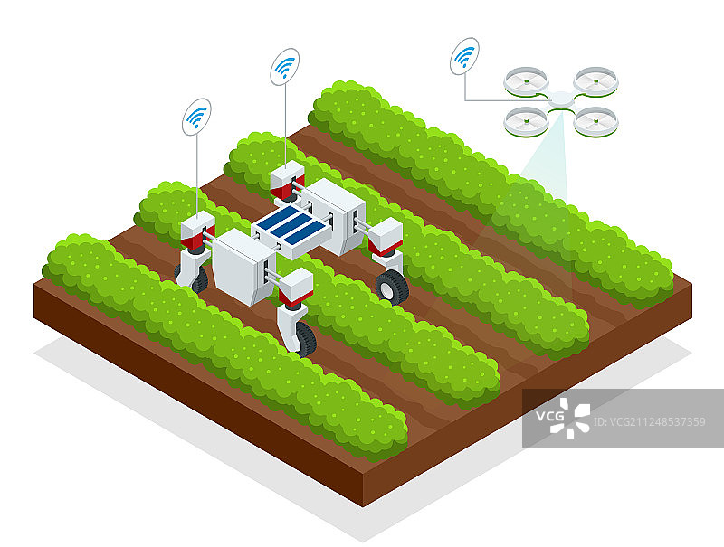 2.5D自动控制机器人收割图片素材