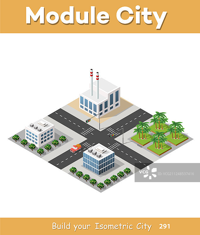 2.5D摩天大楼街景合集图片素材