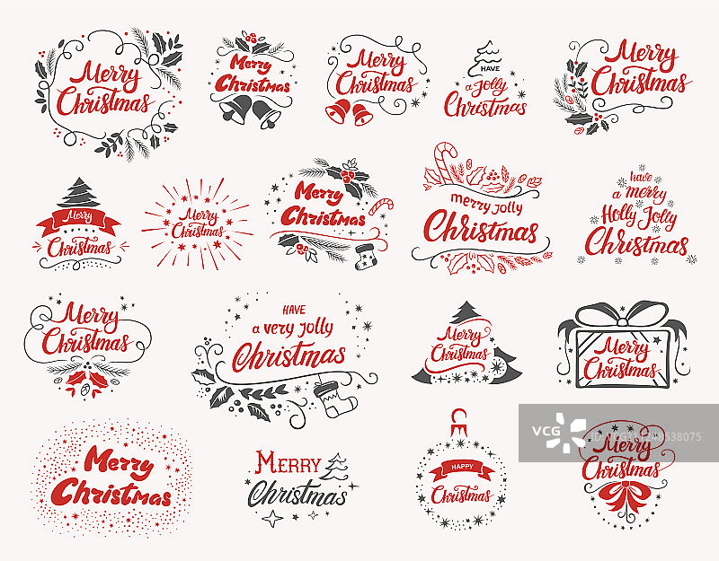 圣诞节字体设计套装图片素材