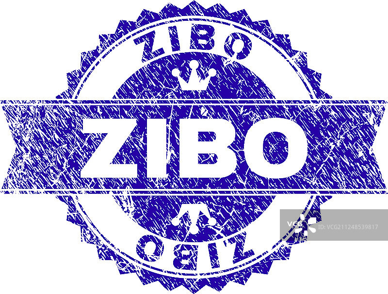 带有丝带的纹理粗糙的淄博印章图片素材