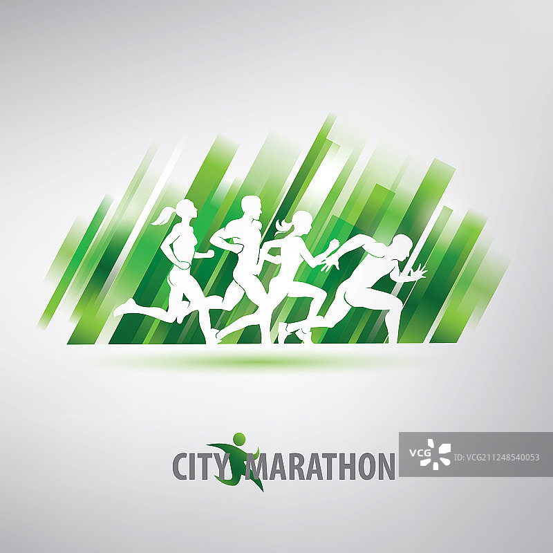 奔跑人物剪影背景图片素材