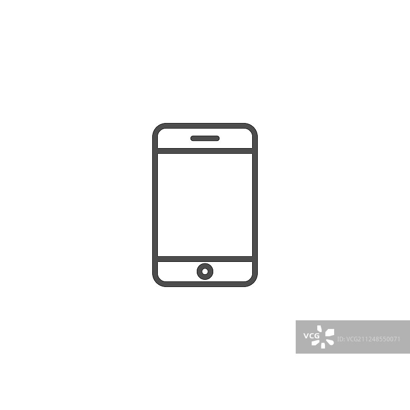 白色背景上的智能手机线条图标图片素材