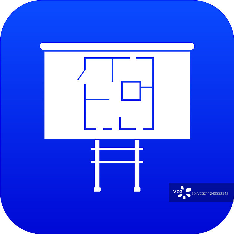 数字蓝色板上的房屋项目图标图片素材