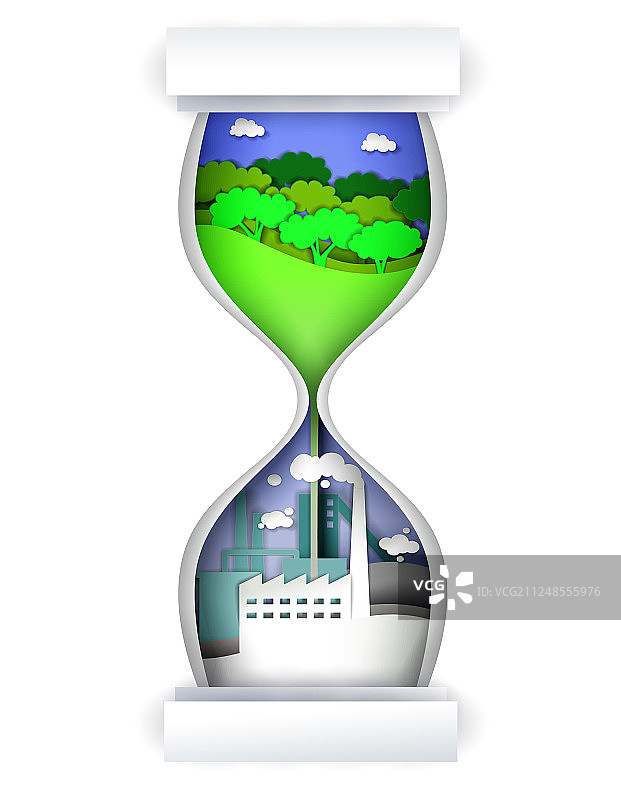 空气污染生态概念剪纸图片素材